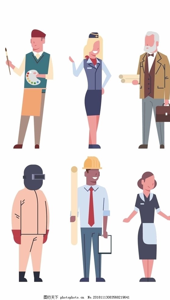 职业小人矢量图 各种职业 各类职业 各行各业 各行各业小人 矢量小人