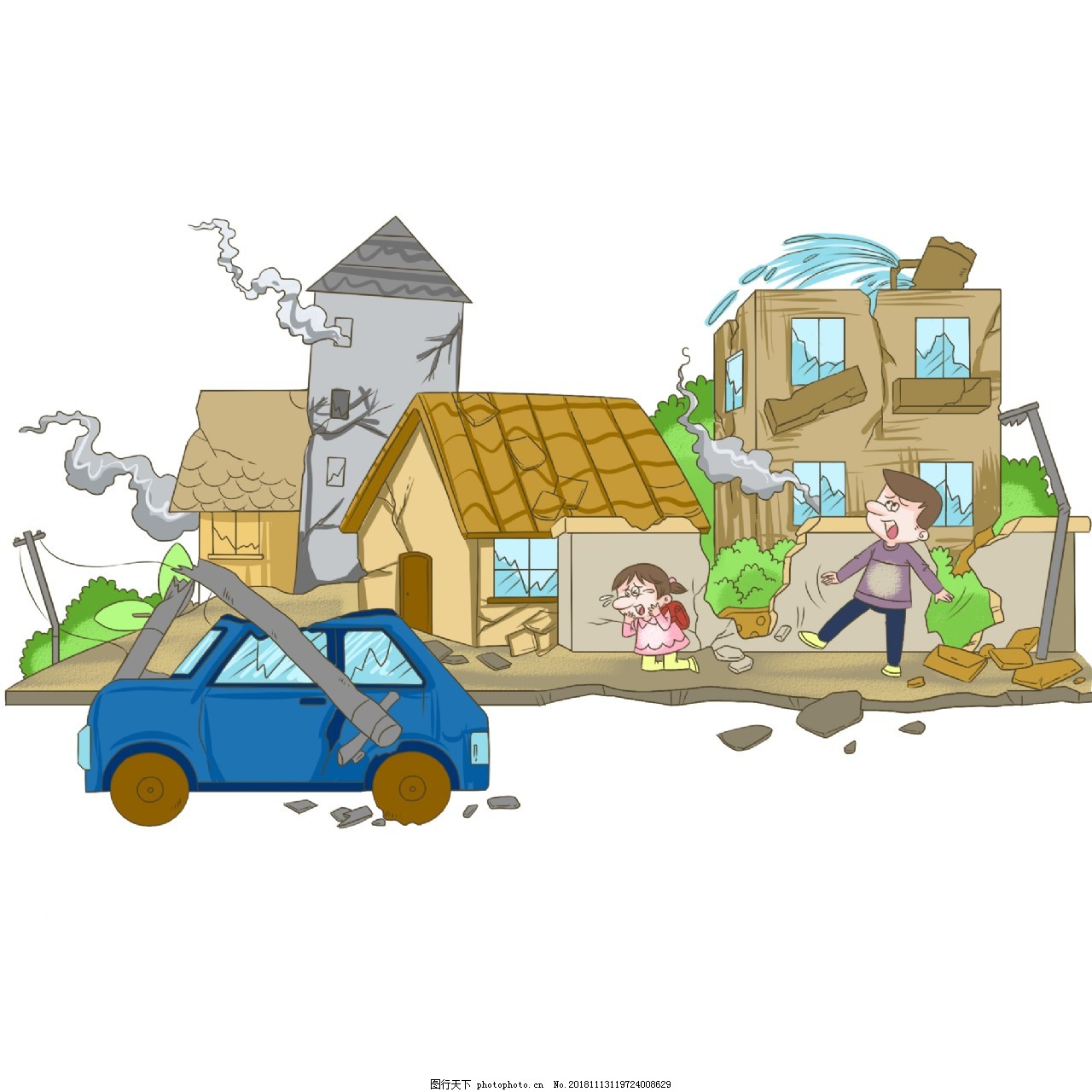 地震|插画|儿童插画|山太空 - 原创作品 - 站酷 (ZCOOL)