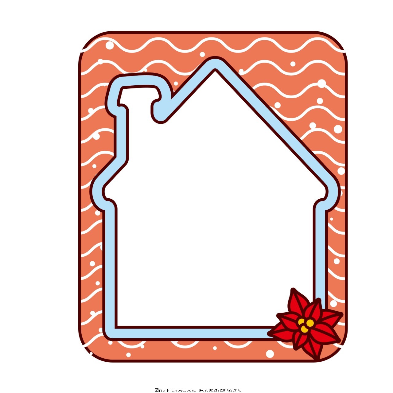 元旦卡通小屋子可爱边框图片