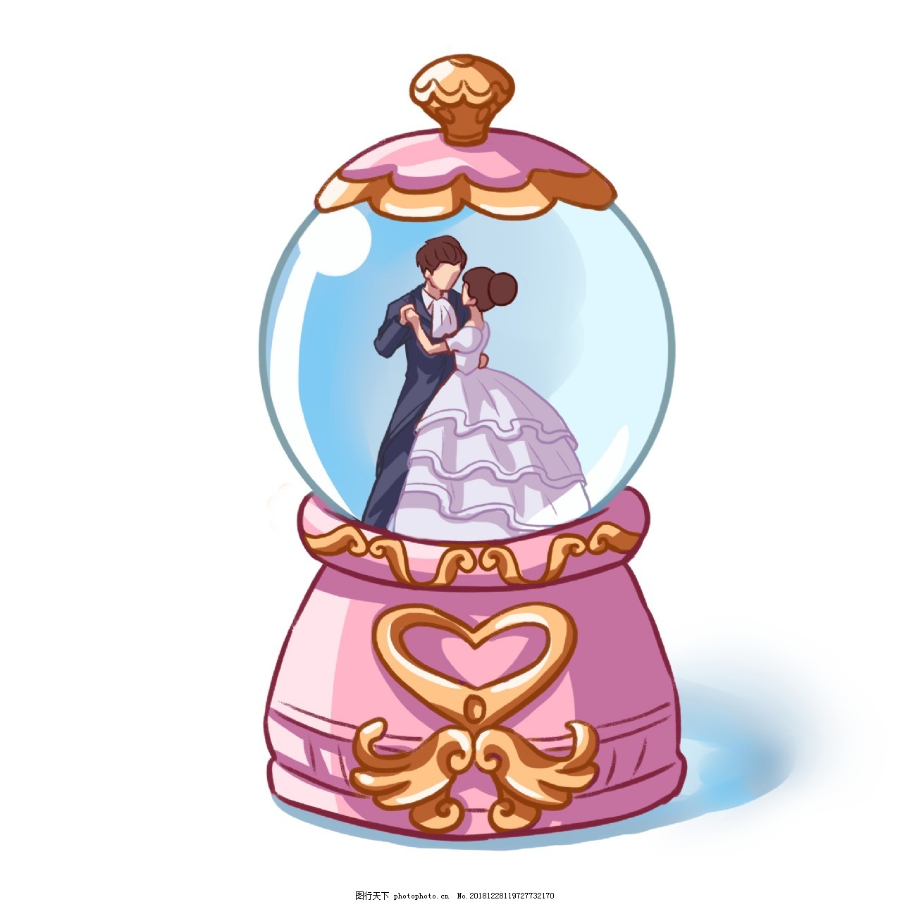 情人节音乐盒插画图片