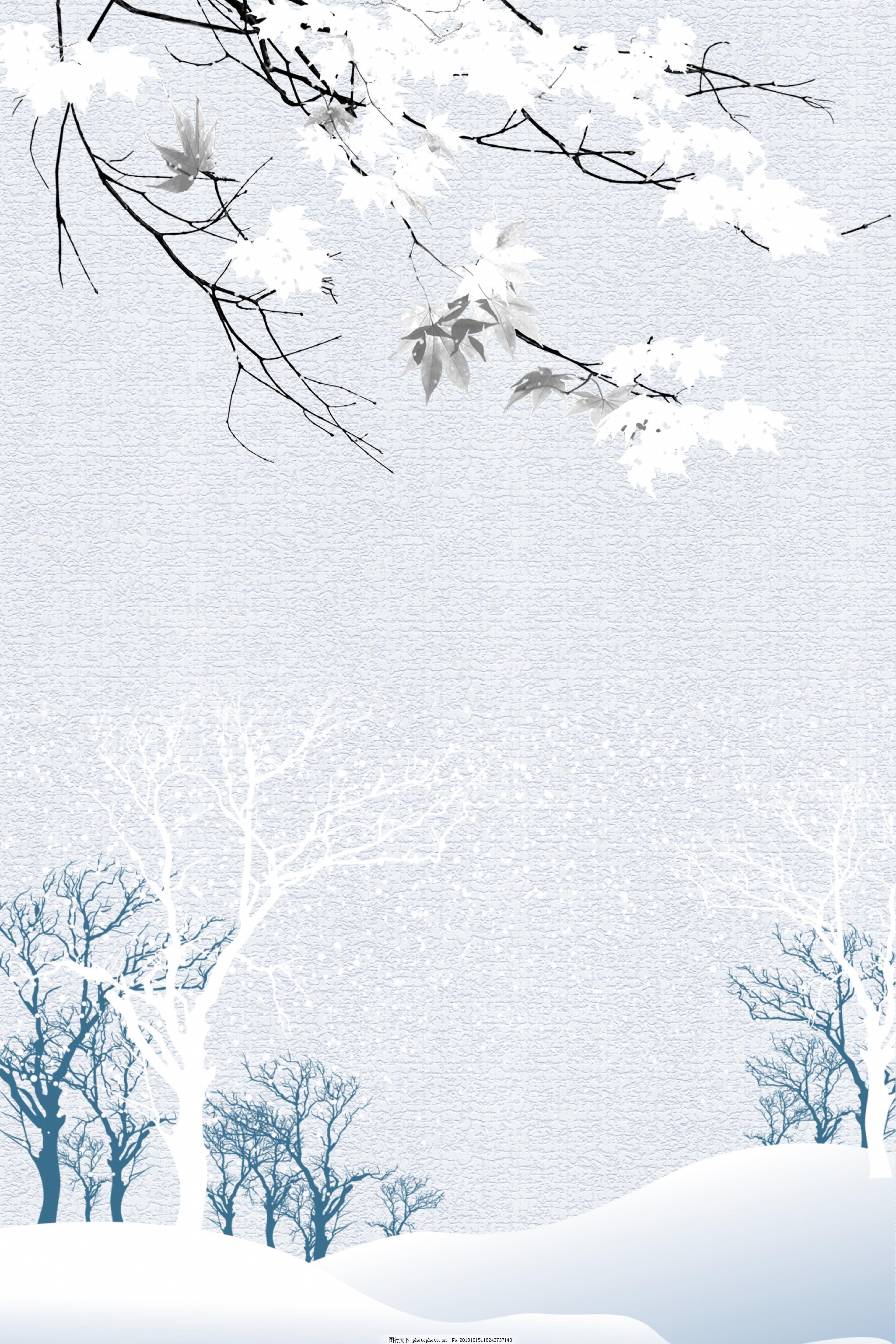 唯美冬节节气海报背景图片 广告背景 背景底纹 图行天下素材网