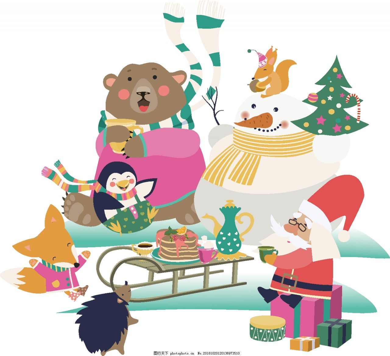 卡通欢庆圣诞节元素图片_节日元素_设计元素-图行天下素材网