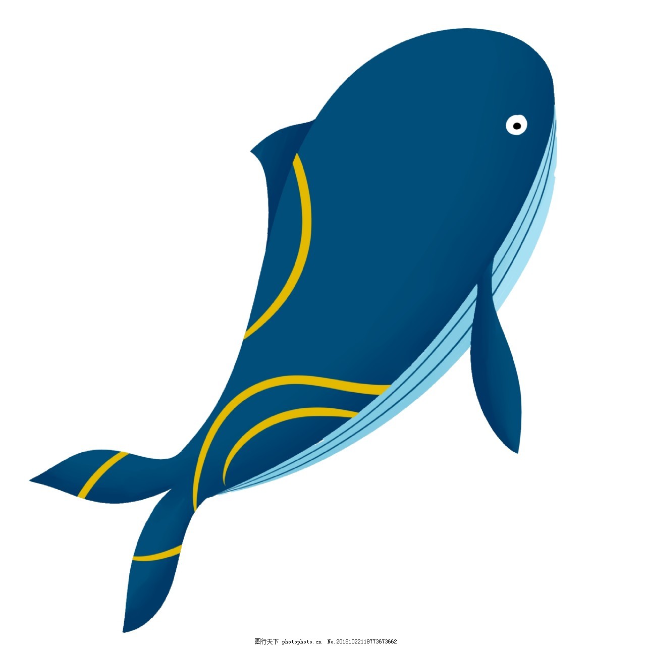 可爱小动物手绘创意鲸鱼图片_装饰图案_设计元素-图行天下素材网