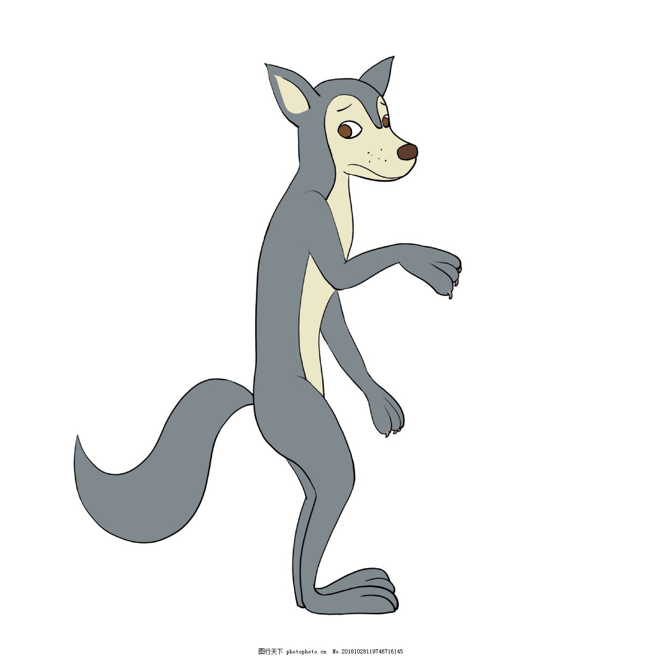 童话故事动物大灰狼可怜忧伤图片 装饰图案 设计元素 图行天下素材网