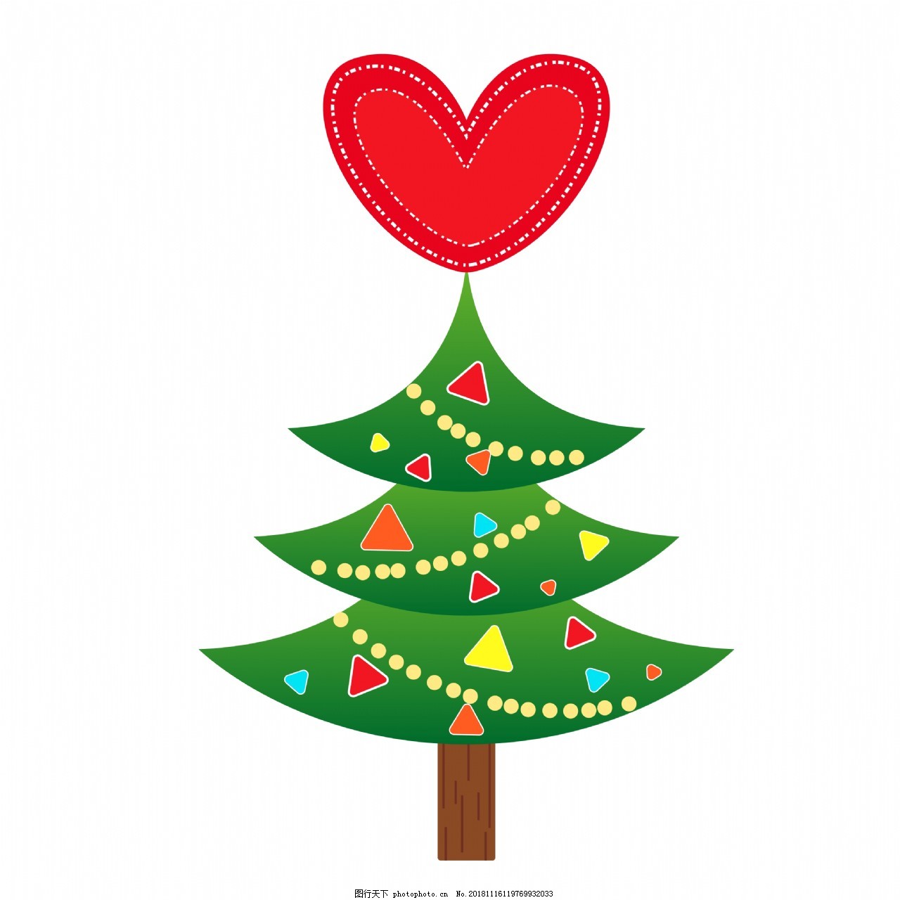 圣诞节圣诞树圣诞元素插画PNG图片_装饰图案_设计元素-图行天下素材网
