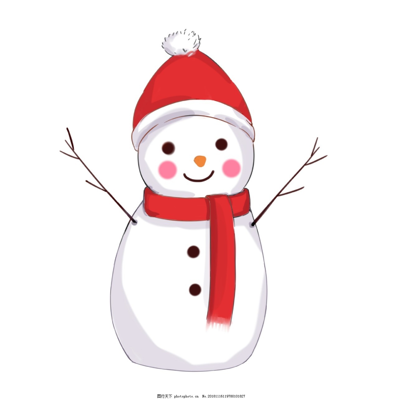 可爱卡通雪人二十四节气大雪小雪手机海报-比格设计