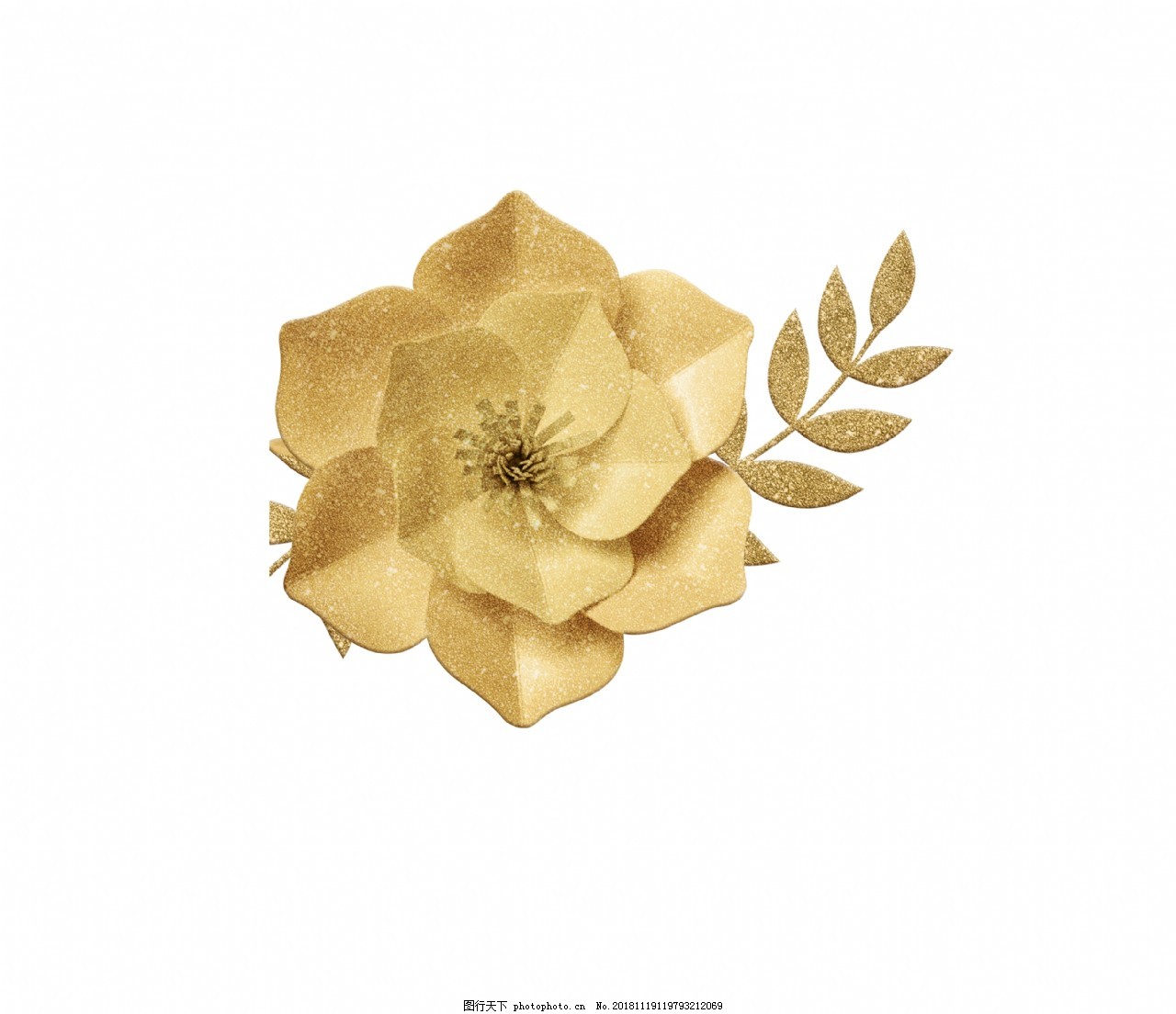 金色花朵装饰素材图片 装饰图案 设计元素 图行天下素材网
