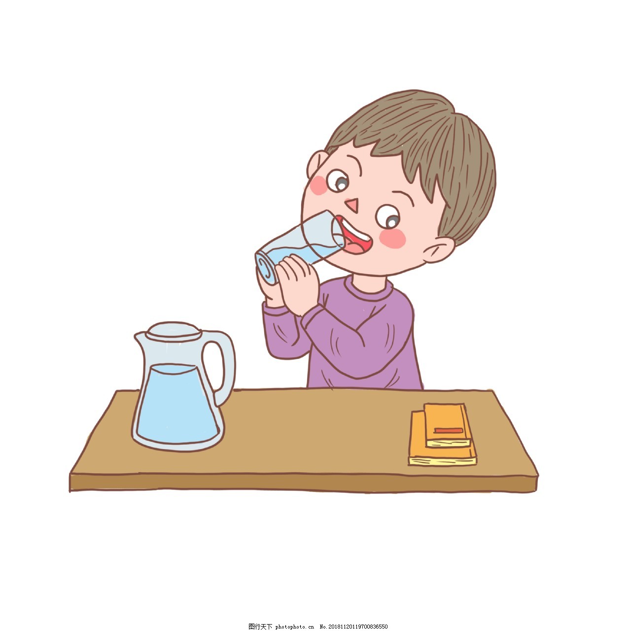 多喝水|插画|商业插画|小希与阿树 - 原创作品 - 站酷 (ZCOOL)