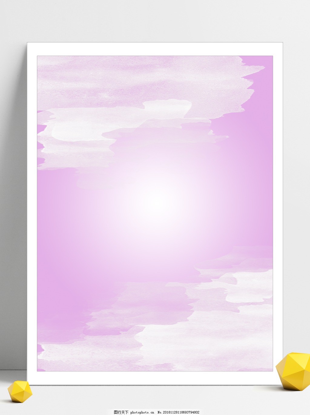 原创浪漫淡粉色系泼墨水彩边框背景素材图片 H5背景 底纹边框 图行天下素材网