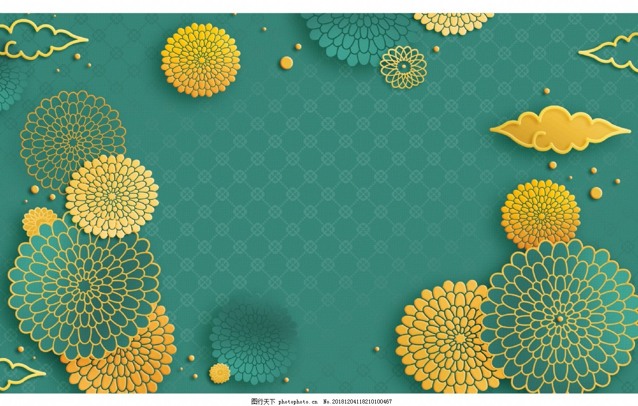 青金色祥云花朵底纹背景设计图片 广告背景 背景底纹 图行天下素材网