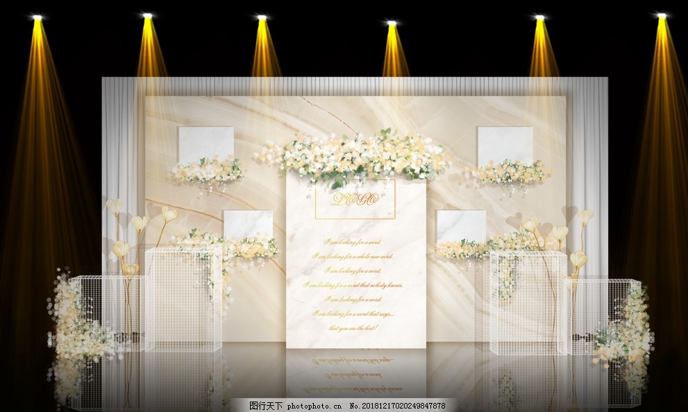 浅金色大理石纹婚礼效果图图片_背景底纹_底纹边框-图行天下素材网