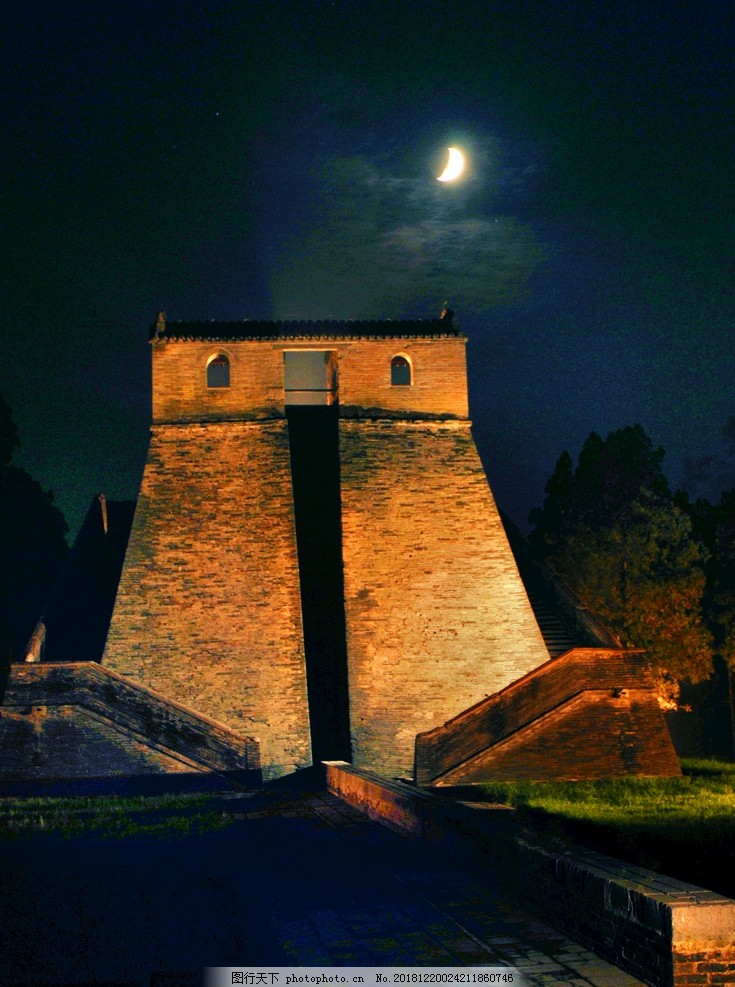 观星台,河南省,登封市,夜景,观星,照片与图片,摄影,自然景观,建筑景观,300DPI,TIF
