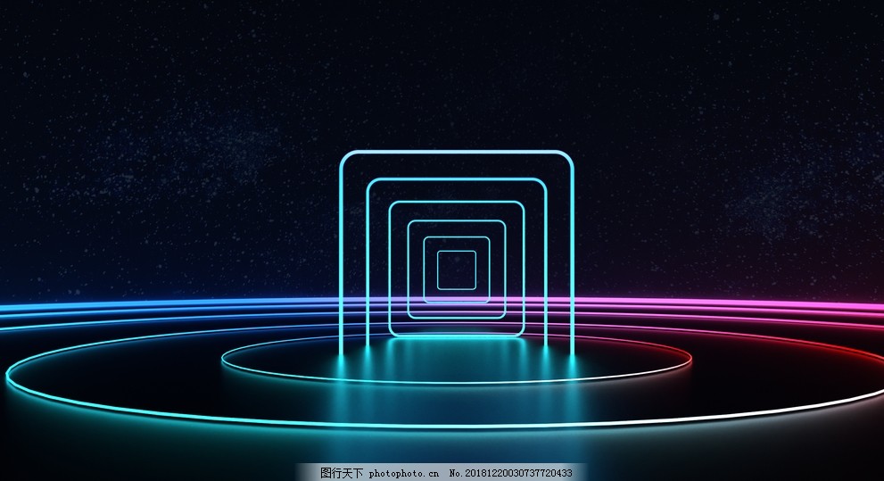 霓虹立体空间图片 室内广告 广告设计 图行天下素材网